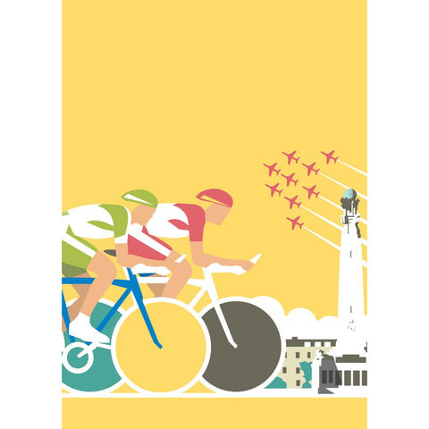 THOMPSON343: Cycling 24" x 32" Matte Mounted Print