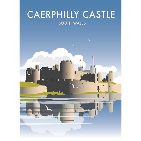 THOMPSON366: Caerphilly Castle, South Wales 24" x 32" Matte Mounted Print