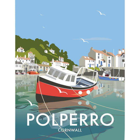 THOMPSON428: Polperro, Cornwall 24" x 32" Matte Mounted Print