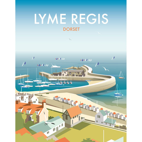 THOMPSON437: Lyme Regis, Dorset 24" x 32" Matte Mounted Print
