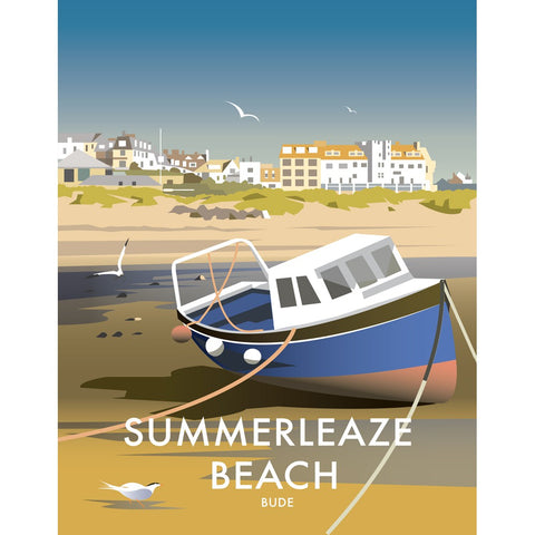 THOMPSON448: Summerleaze Beach, Cornwall 24" x 32" Matte Mounted Print