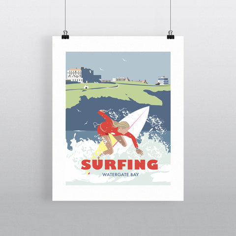THOMPSON464: Watergate Bay, Cornwall 24" x 32" Matte Mounted Print