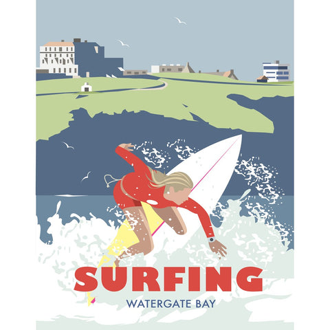 THOMPSON464: Watergate Bay, Cornwall 24" x 32" Matte Mounted Print