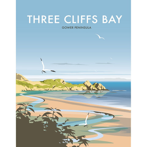THOMPSON474: Three Cliffs Bay, Wales 24" x 32" Matte Mounted Print