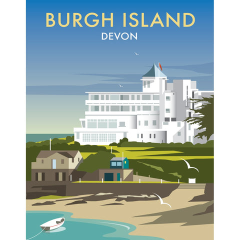 THOMPSON483: Burgh Island, Devon 24" x 32" Matte Mounted Print
