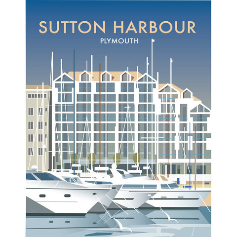 THOMPSON486: Sutton Harbour, Plymouth 24" x 32" Matte Mounted Print