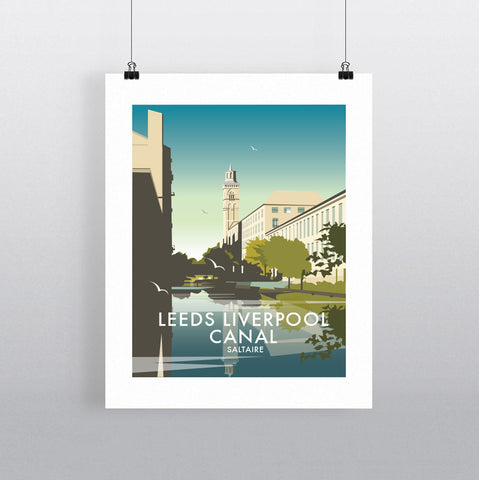 THOMPSON577: Leeds Liverpool Canal Saltaire. Greeting Card 6x6