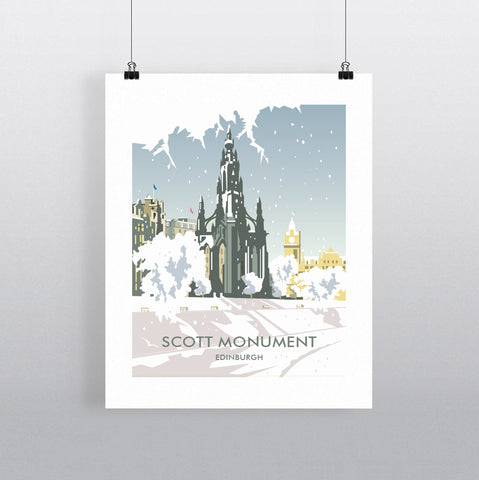 THOMPSON592: Scott Monument Edinburgh Winter. Greeting Card 6x6