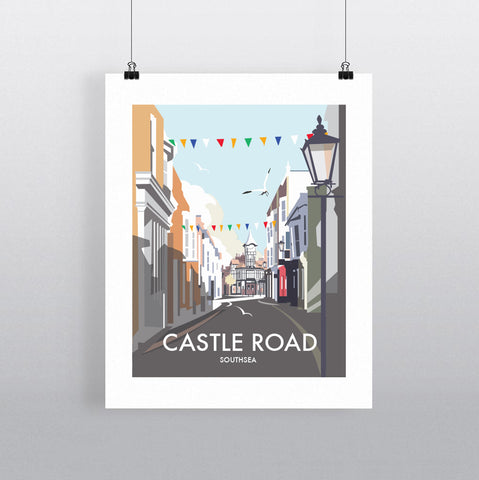 THOMPSON612: Castle Road Southsea. Greeting Card 6x6