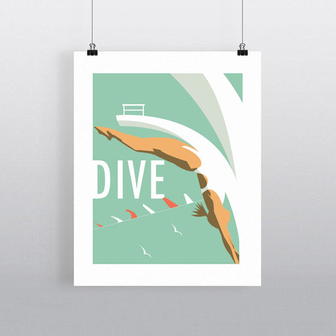 THOMPSON642: Dive. Greeting Card 6x6