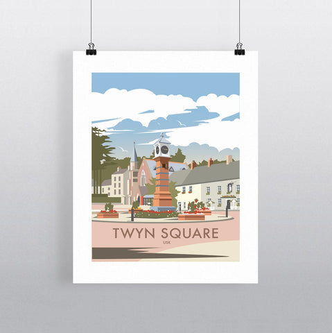 THOMPSON648: Twyn Square Usk. Greeting Card 6x6