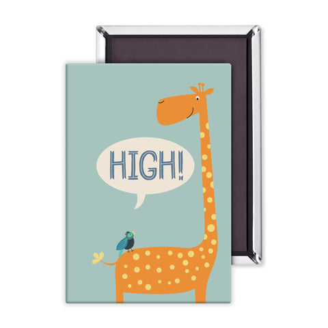 High! Giraffe and Bird Packaged Magnet