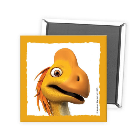 Dinosaur Flap Headshot Square Magnet