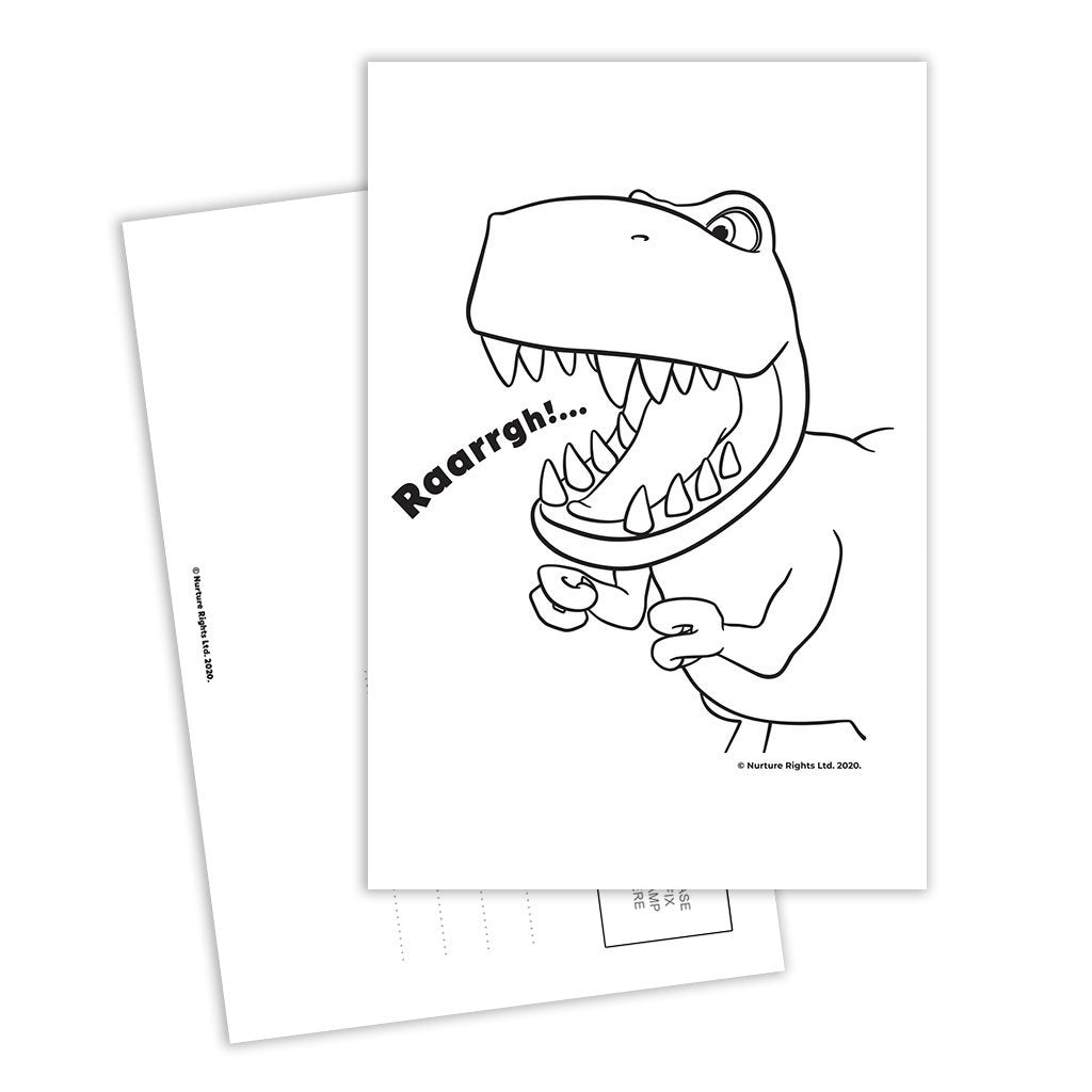 Dinosaur Roar Lineart Postcard