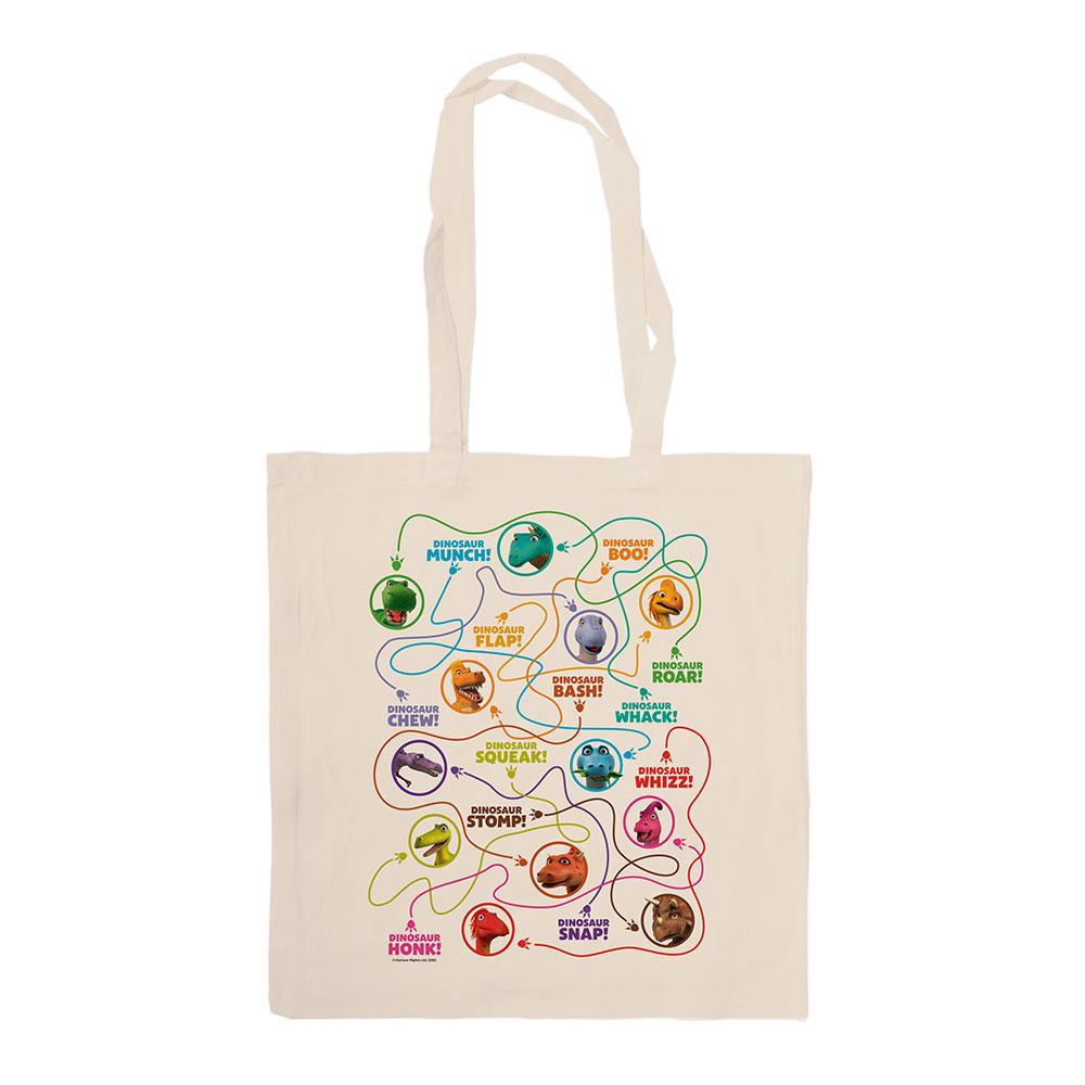 Dinosaur Roar Puzzle Canvas Tote Bag