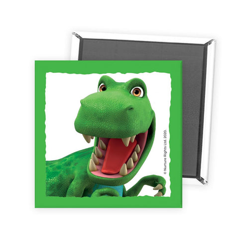 Dinosaur Roar Headshot Square Magnet