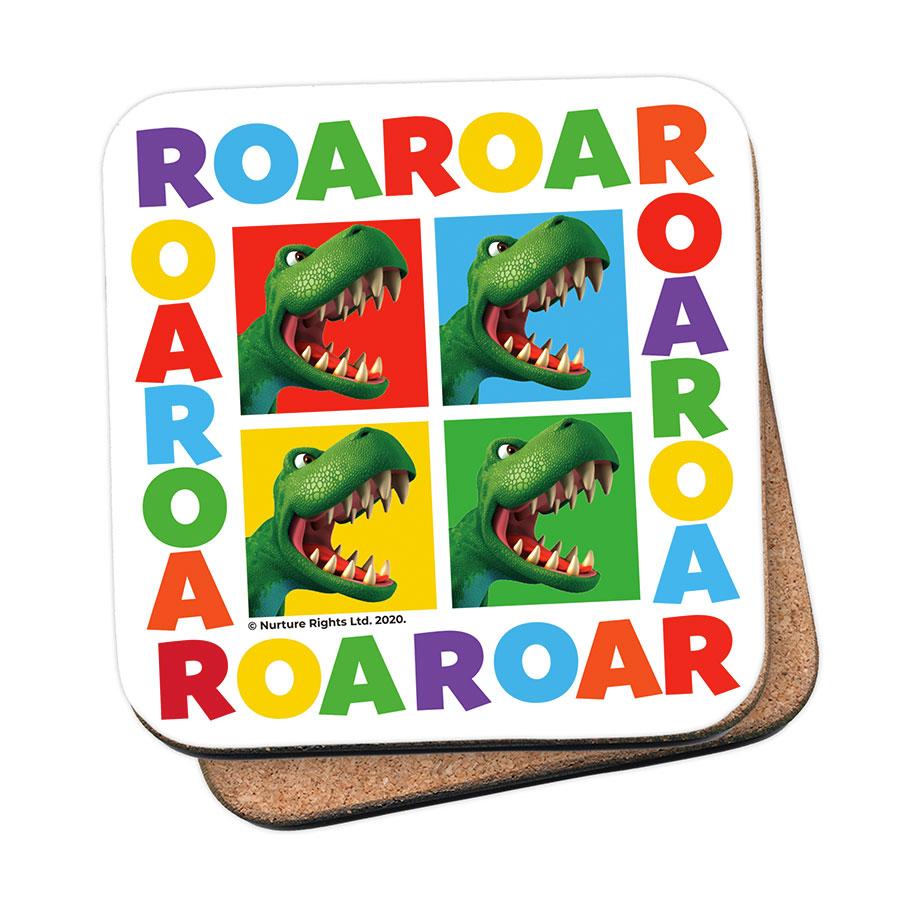 Dinosaur Roar Squares Cork Coaster