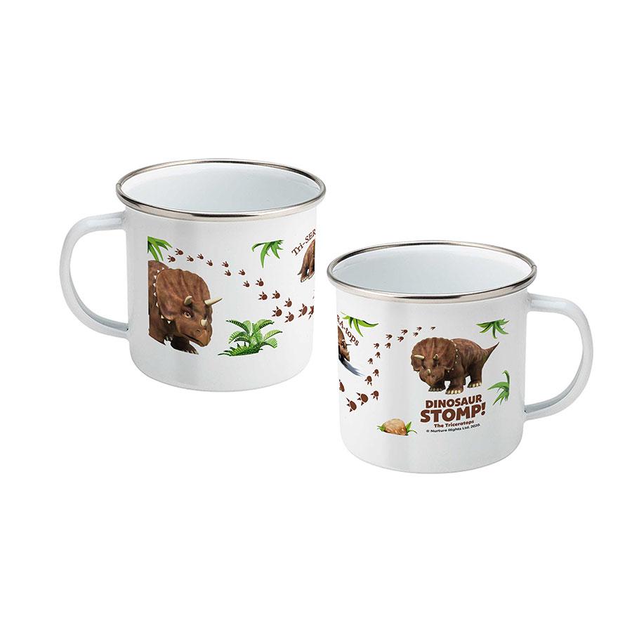 Dinosaur Stomp The Triceratops Enamel Mug