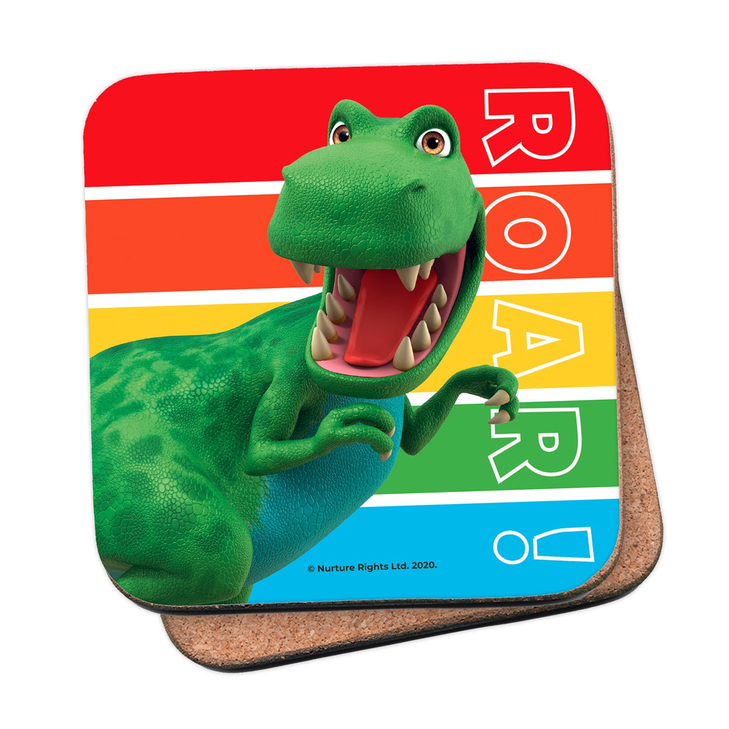 Dinosaur Roar Stripes Cork Coaster