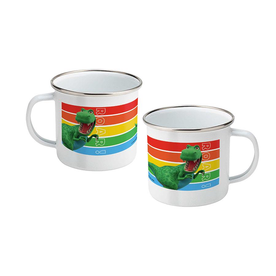Dinosaur Roar Stripes Enamel Mug