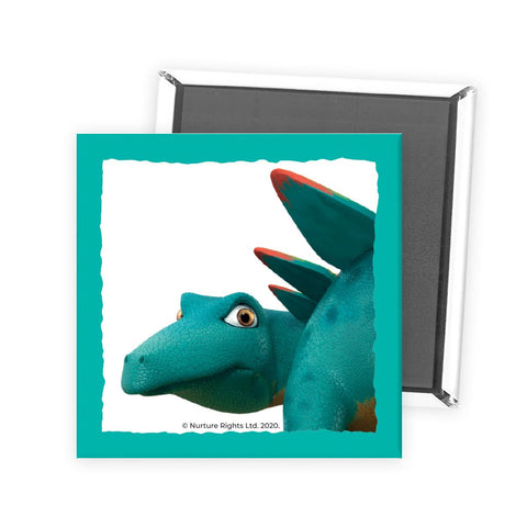Dinosaur Whack Headshot Square Magnet