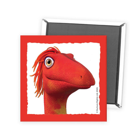 Dinosaur Whizz Headshot Square Magnet