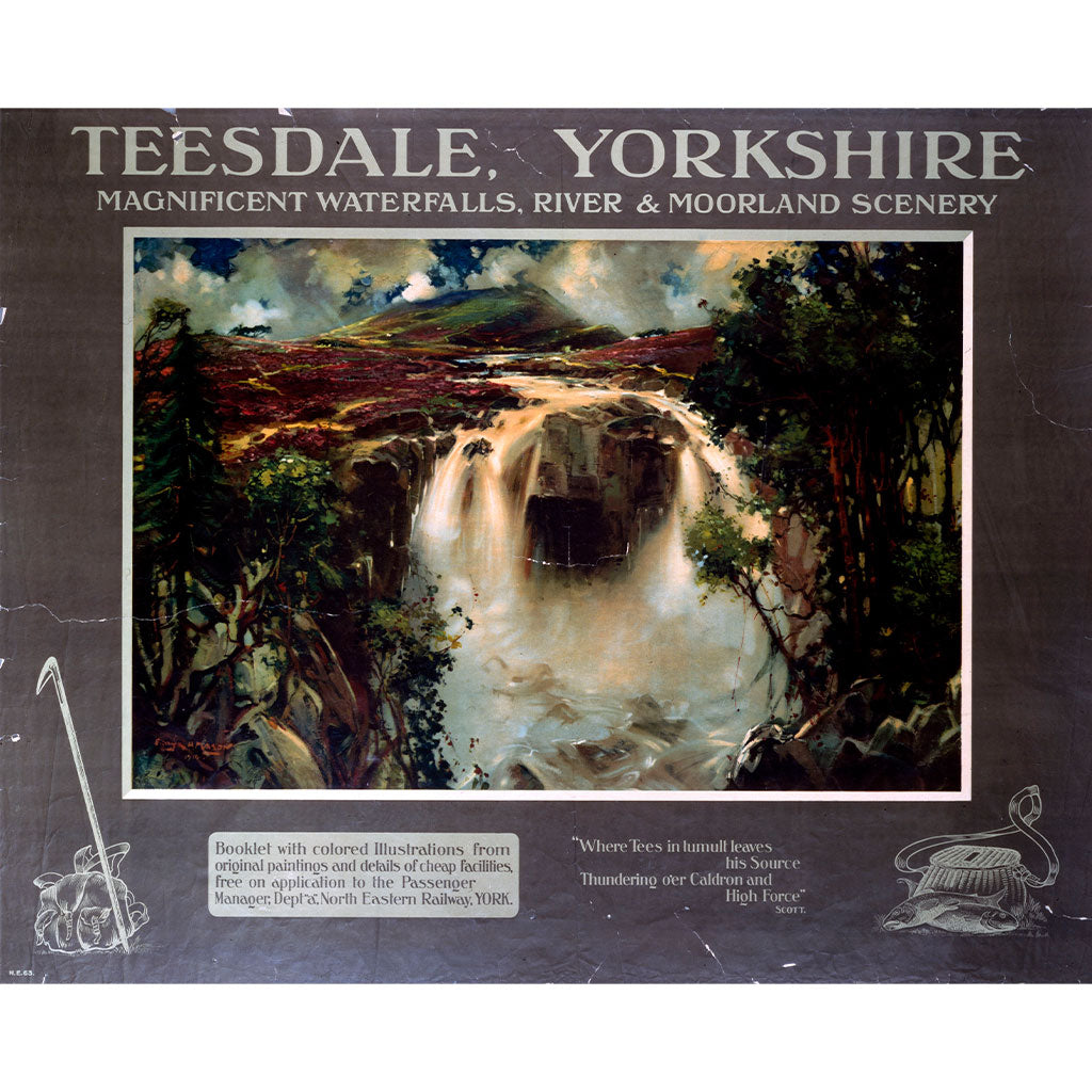 10170719: Teesdale, Yorkshire, Magnificent Waterfalls, River and  Moorland Scenery