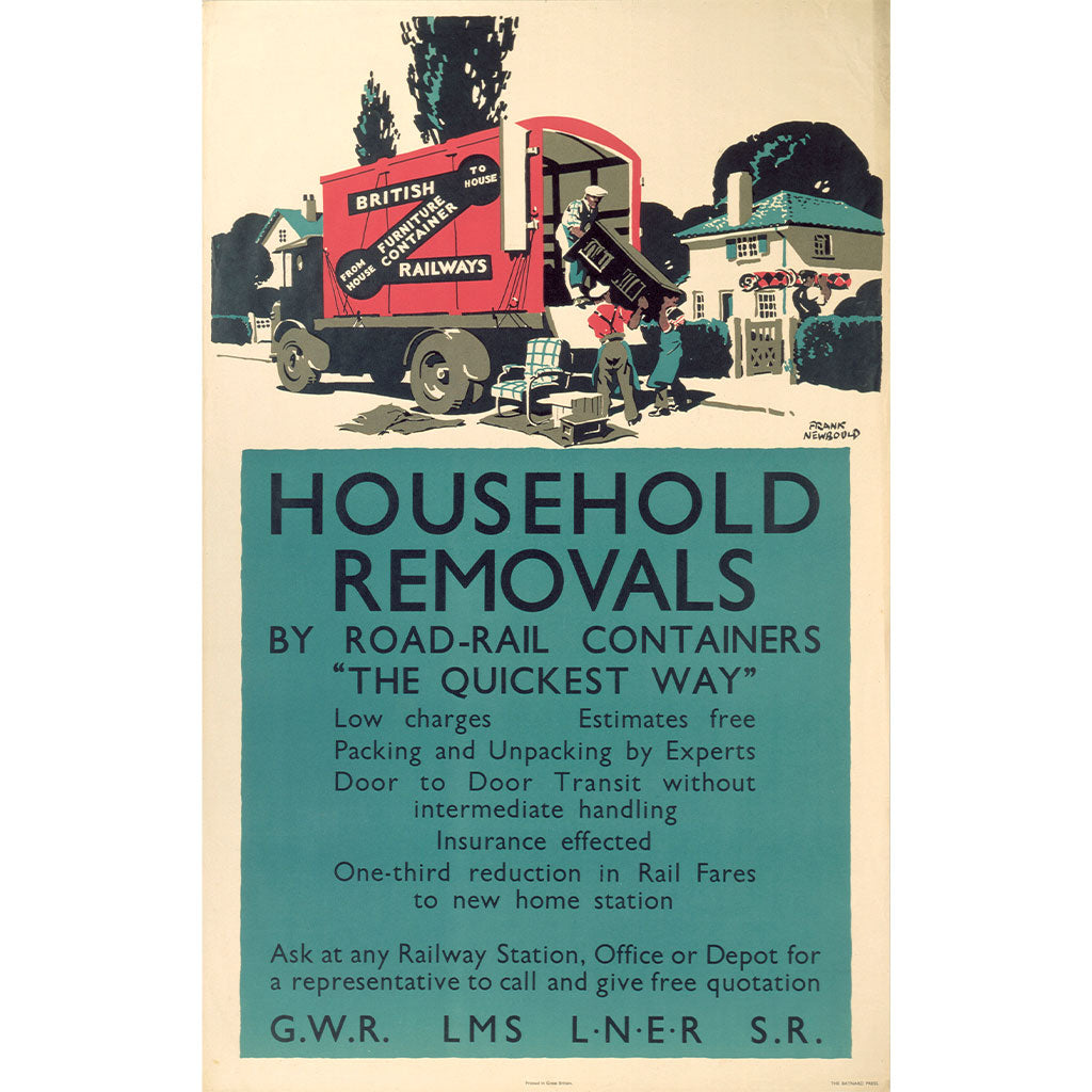 10170834: Household Removals By Road-Rail Containers, "The Quickest Way", GWR, LMS, LNER, SR