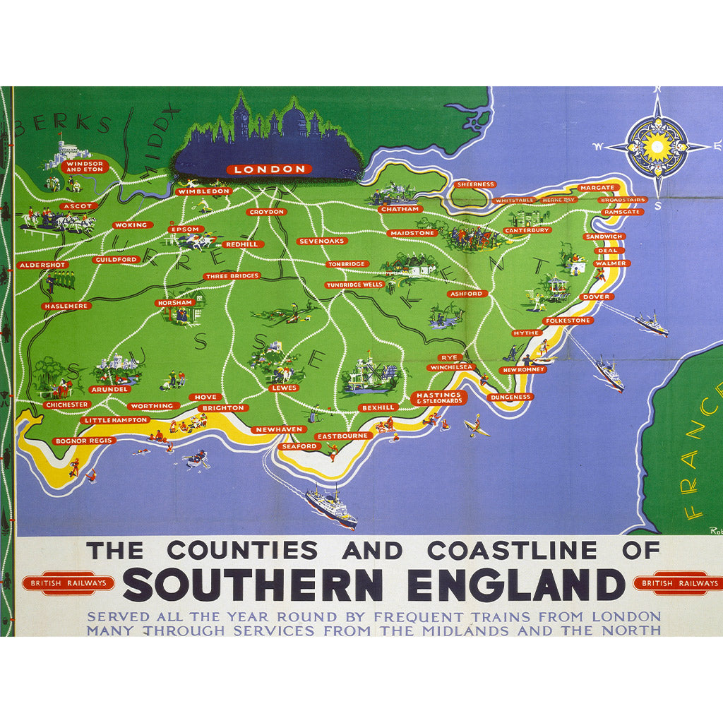 10173760: The Counties And Coastline Of Southern England