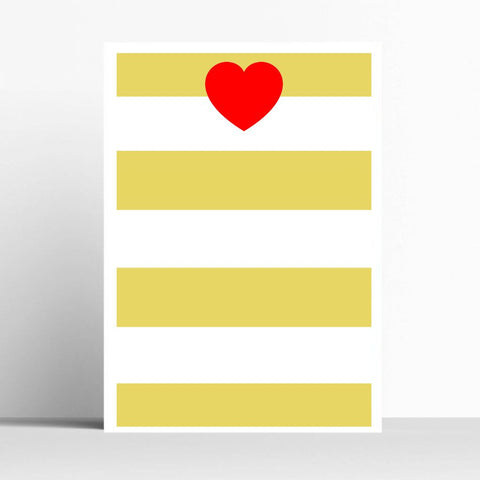 BOYNS055:Heart yellow stripe