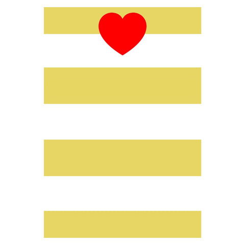 BOYNS055:Heart yellow stripe