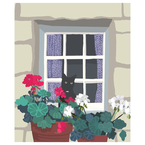 BOYNS044:Black cat window