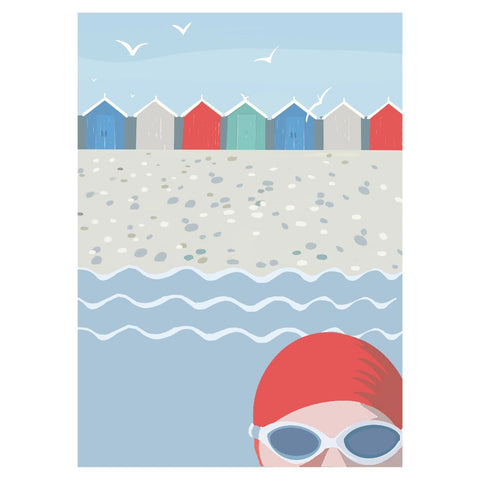 BOYNS082:Goggle swimmer beach huts