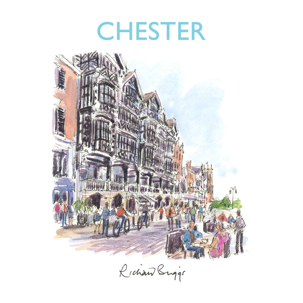 BRI286: Chester Relaxing on Bridge Street, Chester