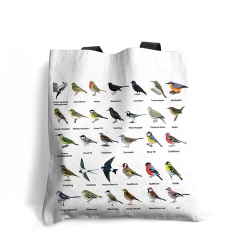 CHSE143: British Garden Birds Edge to Edge Tote Bag
