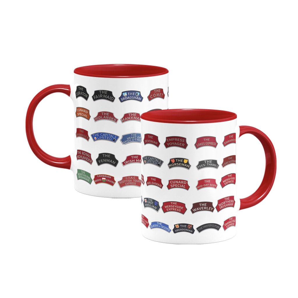 CHSE149: Train Name Plates Coloured Insert Mug