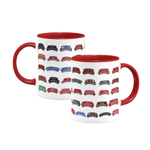 CHSE149: Train Name Plates Coloured Insert Mug