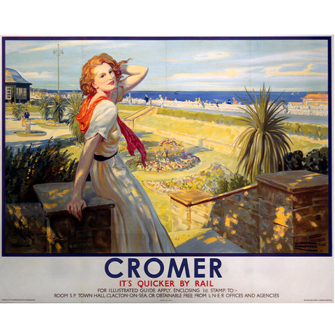 ESS012C: Cromer, Girl with Red Hair White Dress