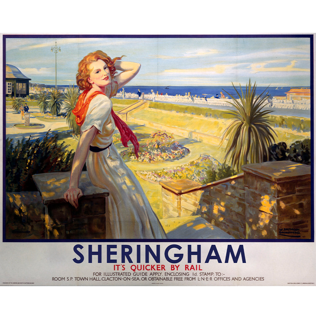 ESS012S: Sheringham, Girl with Red Hair White Dress