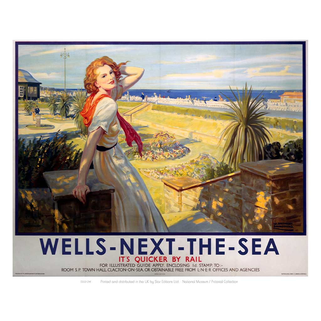 ESS012W: Wells-next-the-sea, Girl with Red Hair White Dress