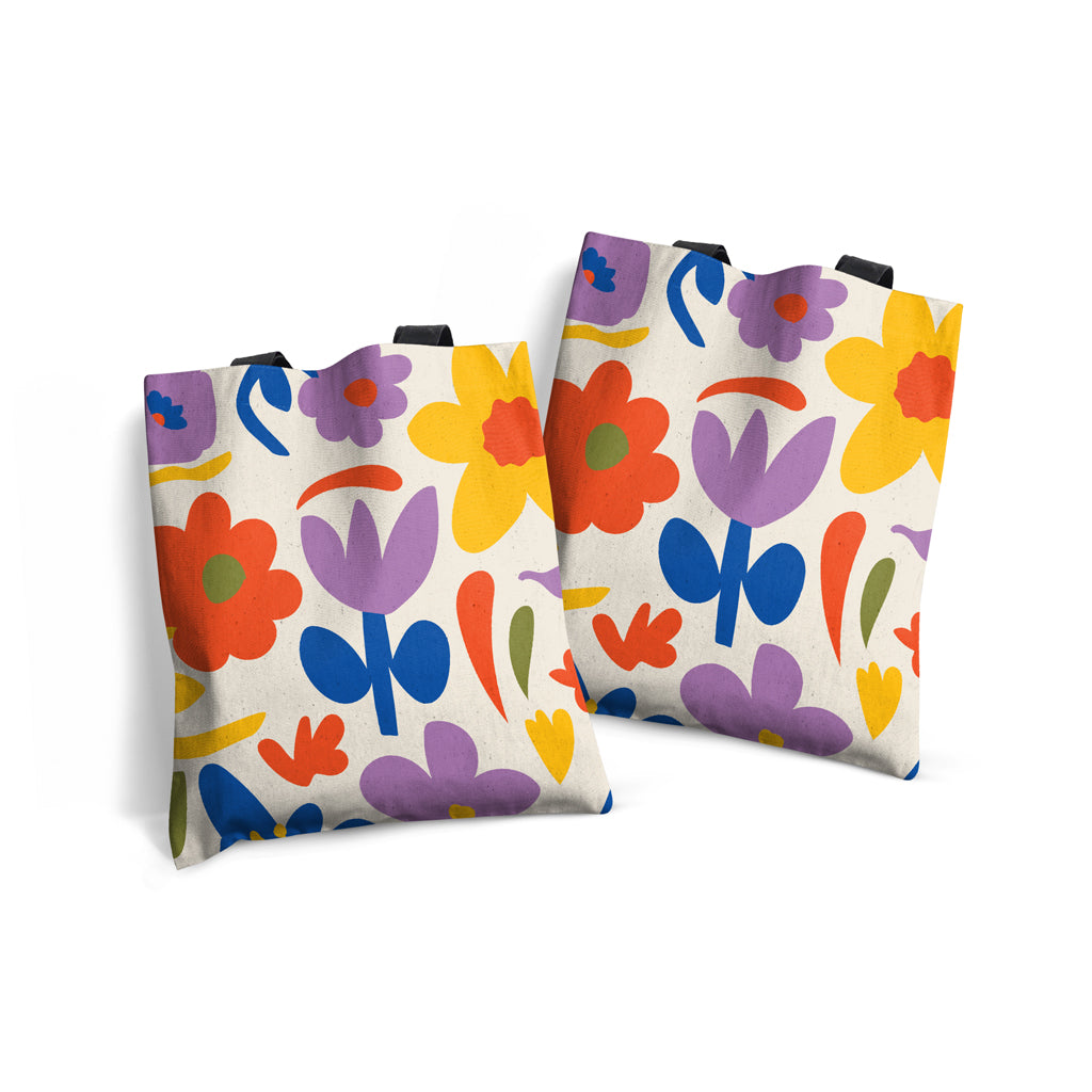 MACU012: Marie Curie Flower 1 Edge-to-Edge Tote Bag - A Floral Hug Range