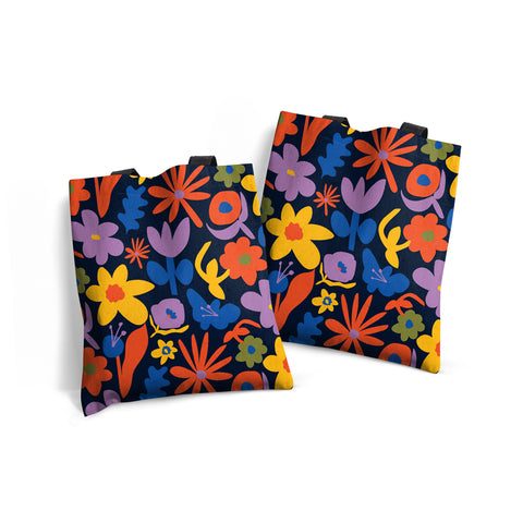 MACU014: Marie Curie Flower Repeat Edge-to-Edge Tote Bag - A Floral Hug Range