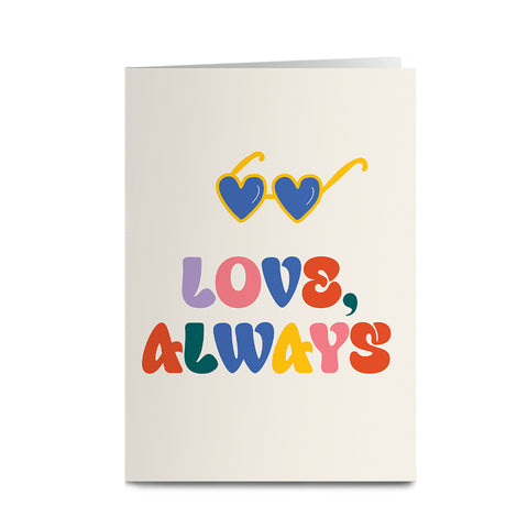 MACU029: Marie Curie Love Always (Sunglasses) Greeting Card - Thread of Love Range
