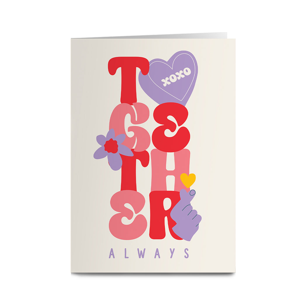 MACU040: Marie Curie Together Always (Portrait) Greeting Card - Thread of Love Range