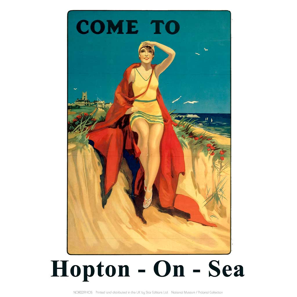 NOR009HOS: Hopton-on-sea Girl with Red Blanket