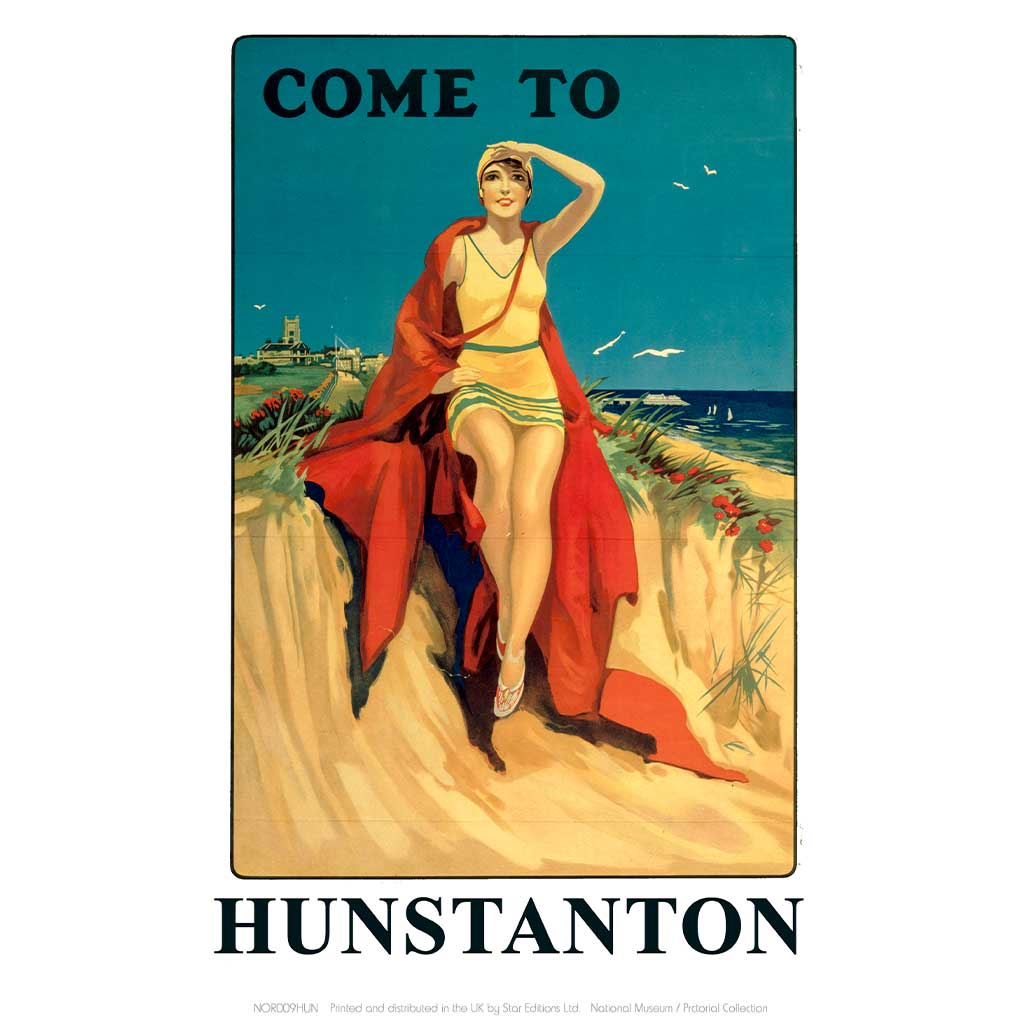 NOR009HUN: Hunstanton Girl with Red Blanket