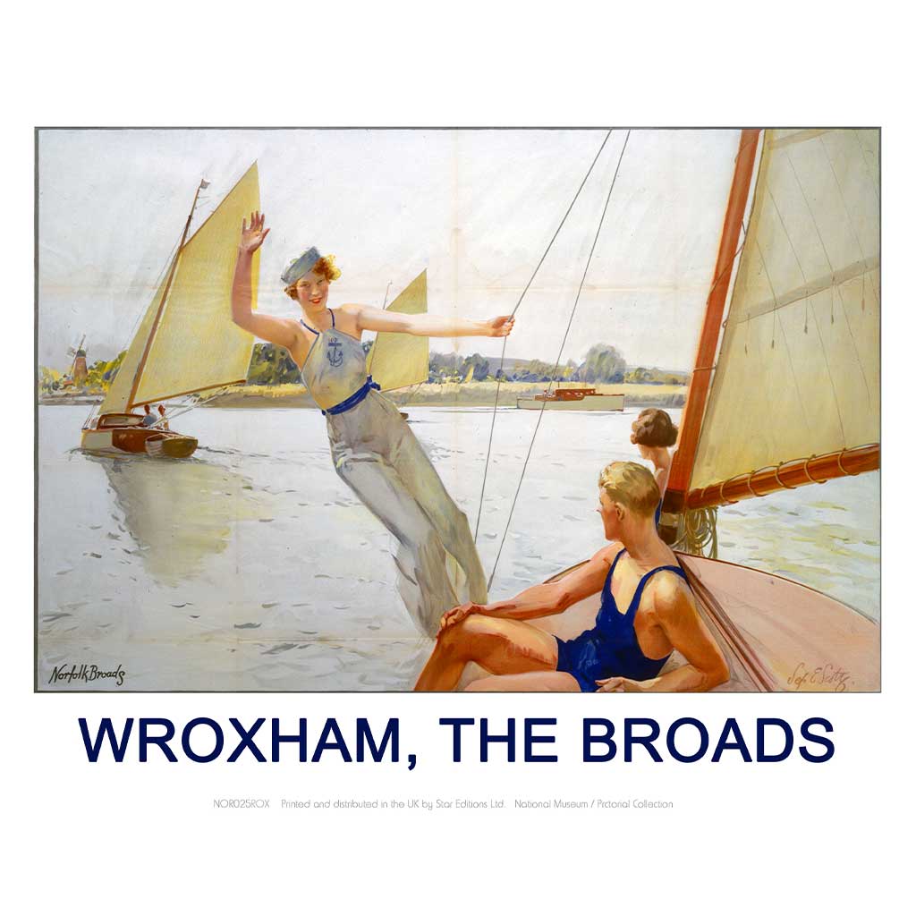 NOR025ROX: Wroxham - The Broads, Girl Waving from Boat