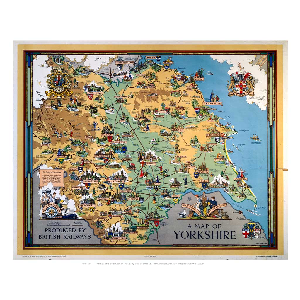 RAIL1157: A Map of Yorkshire by British Railways