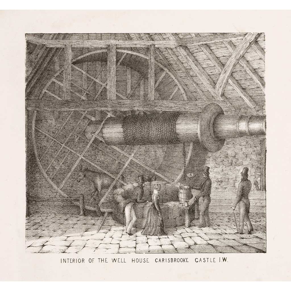 RAIL2378: Interior of the Well House, Carisbrooke Castle