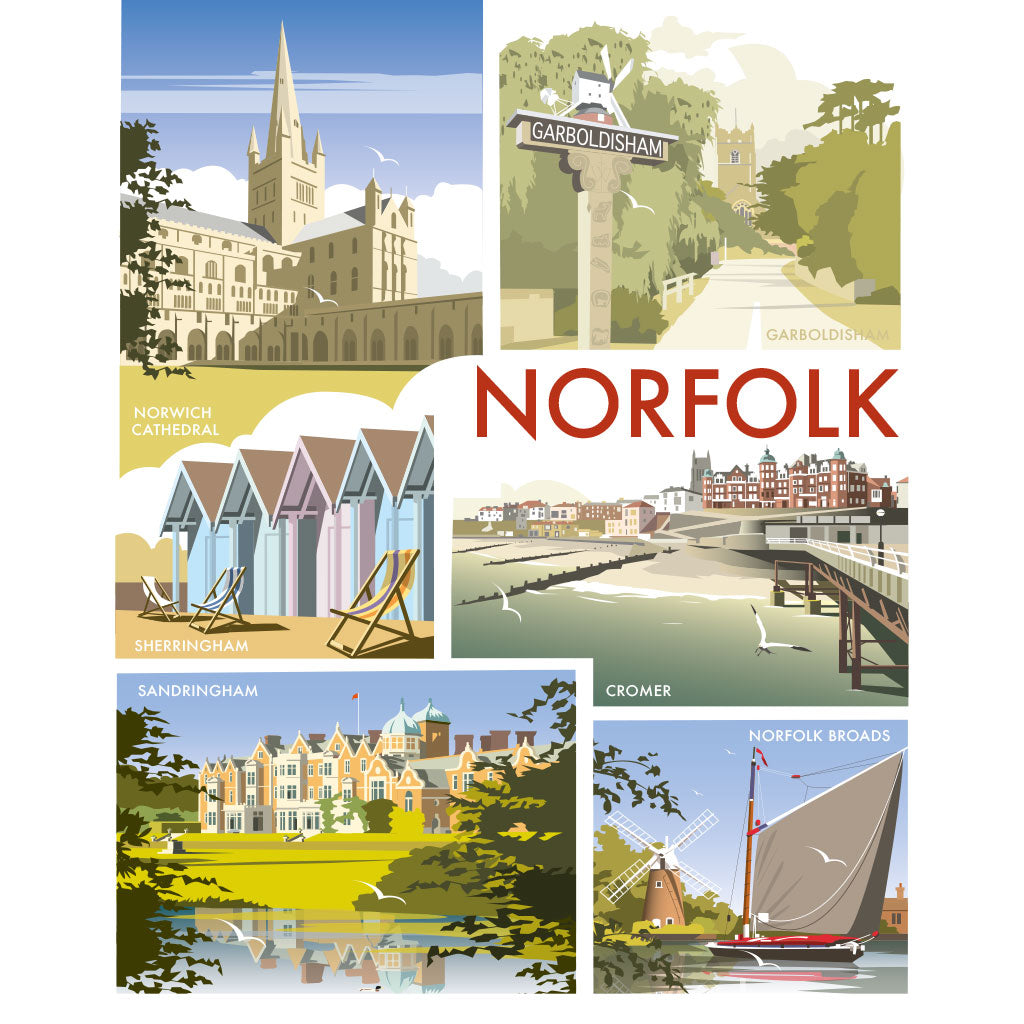 THOMPSON1247: Norfolk Montage, Gaboldisham Village